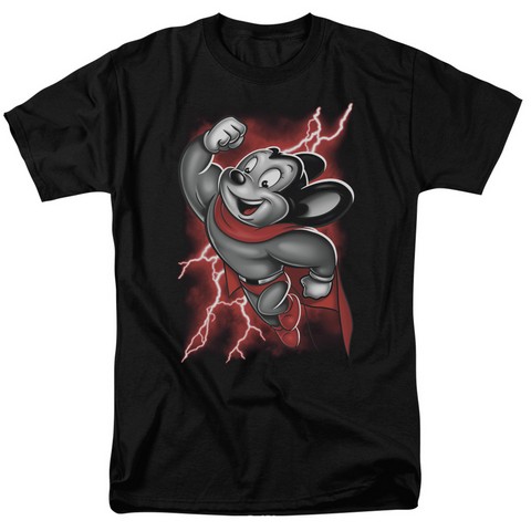 Mighty Mouse-Mighty Storm - Short Sleeve Adult 18-1 Tee - Black- 4X