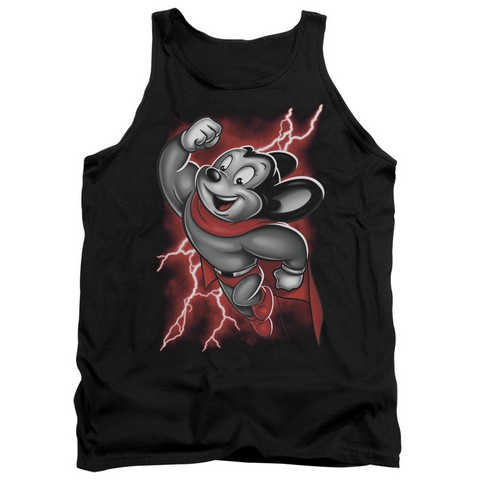 Mighty Mouse-Mighty Storm - Adult Tank Top - Black- Small