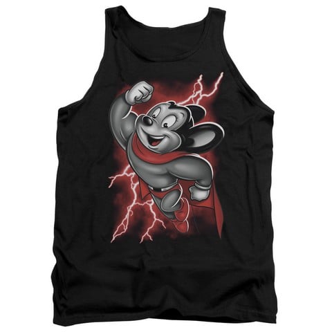 Mighty Mouse-Mighty Storm - Adult Tank Top - Black- 2X