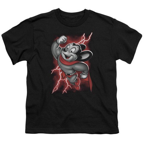 Mighty Mouse-Mighty Storm - Short Sleeve Youth 18-1 Tee - Black- Medium