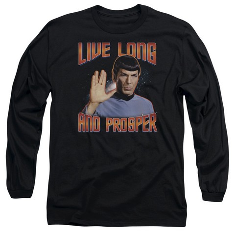 st Original-Live Long And Prosper - Long Sleeve Adult 18-1 Tee - Black- Extra Large