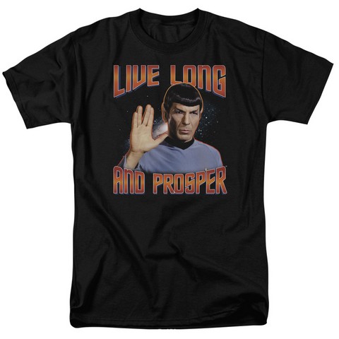 st Original-Live Long And Prosper - Short Sleeve Adult 18-1 Tee - Black- Medium