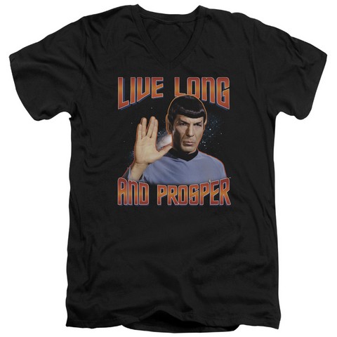 st Original-Live Long And Prosper - Short Sleeve Adult 30-1 Tee - Black- Extra Large