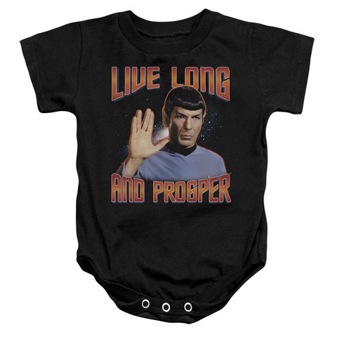 st Original-Live Long And Prosper - Infant Snapsuit - Black- Small 6 Mos