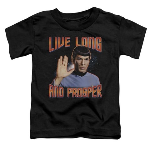 st Original-Live Long And Prosper - Short Sleeve Toddler Tee - Black- Small 2T