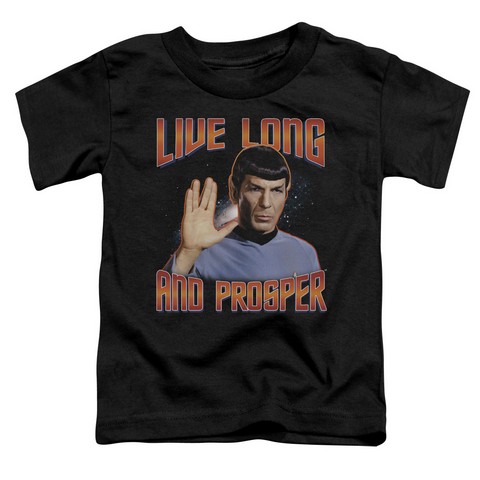 st Original-Live Long And Prosper - Short Sleeve Toddler Tee - Black- Large 4T