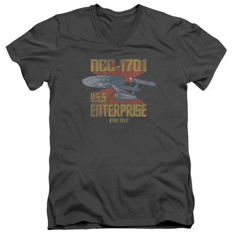 Star Trek-Ncc1701 - Short Sleeve Adult 30-1 Tee - Charcoal, Medium