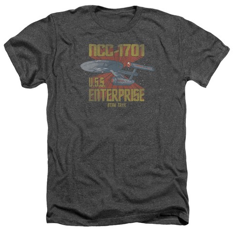 Star Trek-Ncc1701 - Adult Heather Tee - Charcoal- 2X