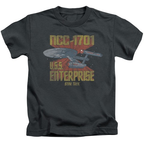 Star Trek-Ncc1701 - Short Sleeve Juvenile 18-1 Tee - Charcoal- Small 4