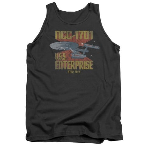 Star Trek-Ncc1701 - Adult Tank Top - Charcoal- Medium