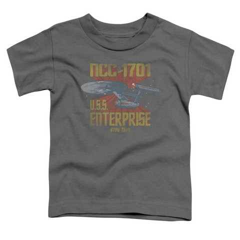 Star Trek-Ncc1701 - Short Sleeve Toddler Tee - Charcoal- Small 2T