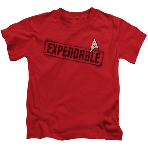 Star Trek-Expendable - Short Sleeve Juvenile 18-1 Tee - Red- Medium 5-6
