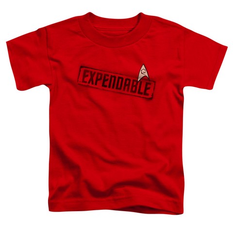 Star Trek-Expendable - Short Sleeve Toddler Tee - Red- Medium 3T