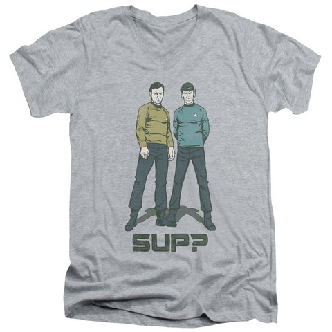 Star Trek-Sup - Short Sleeve Adult 30-1 Tee - Heather- Small