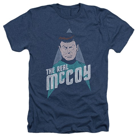 Star Trek-The Real Mccoy - Adult Heather Tee - Navy- Small