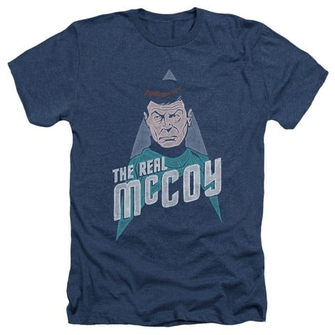 Star Trek-The Real Mccoy - Adult Heather Tee - Navy- Medium -  Trevco, CBS1155-HA-2