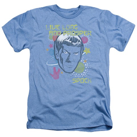 Star Trek-Japansese Spock - Adult Heather Tee - Light Blue- Medium