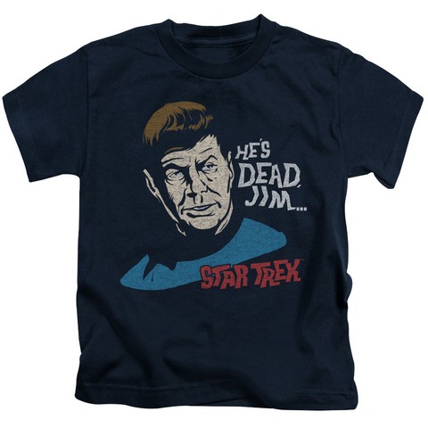 Star Trek-Hes Dead Jim - Short Sleeve Juvenile 18-1 Tee - Navy- Large 7