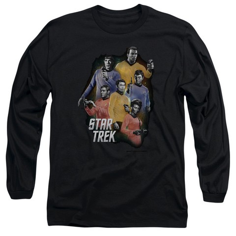 Star Trek-Galaxy Glow - Long Sleeve Adult 18-1 Tee - Black- Medium