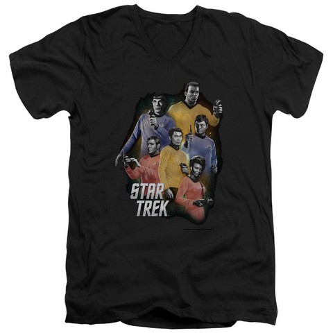 Star Trek-Galaxy Glow - Short Sleeve Adult 30-1 Tee - Black- Small