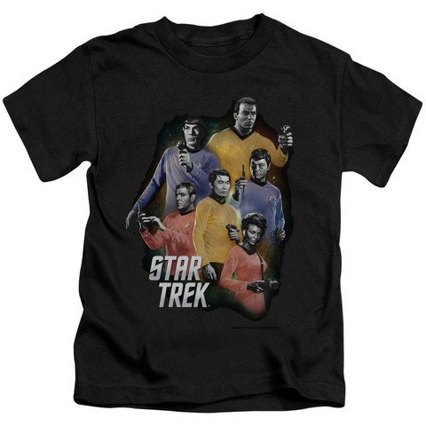 Star Trek-Galaxy Glow - Short Sleeve Juvenile 18-1 Tee - Black- Medium 5-6