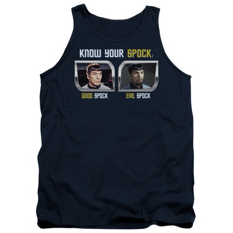 st Original-Know Your Spock - Adult Tank Top - Navy- Medium