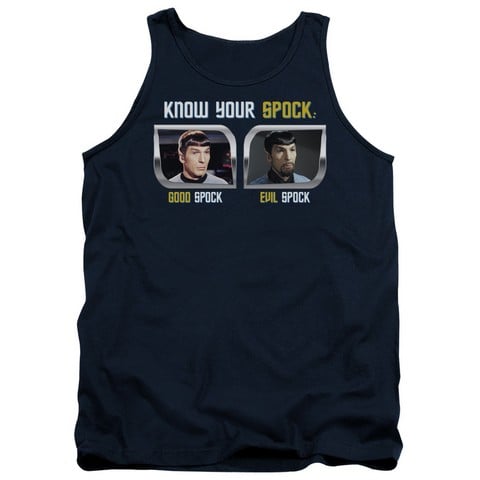st Original-Know Your Spock - Adult Tank Top - Navy- Large