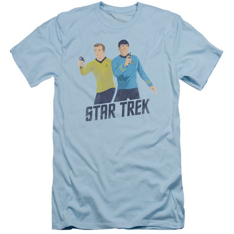 Star Trek-Phasers Ready - Short Sleeve Adult 30-1 Tee - Light Blue- Small -  Trevco, CBS1161-SF-1