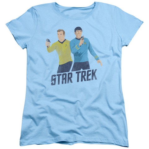 Star Trek-Phasers Ready - Short Sleeve Womens Tee - Light Blue- Medium -  Trevco, CBS1161-WT-2