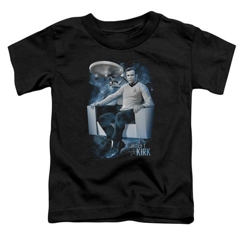Star Trek-Captains Chair - Short Sleeve Toddler Tee - Black- Medium 3T