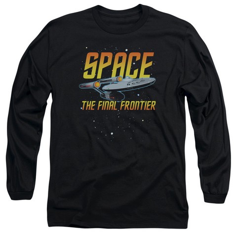 Star Trek-Space - Long Sleeve Adult 18-1 Tee - Black- Medium