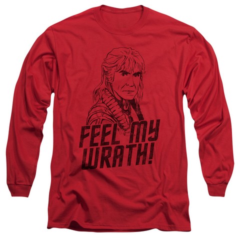Star Trek-My Wrath - Long Sleeve Adult 18-1 Tee - Red- Small