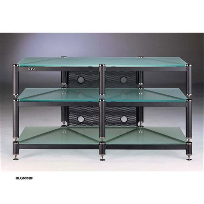 VTI Manufacturing BLG503BF 5 Black Capspike Black Poles3 Frosted Glass Shelve...