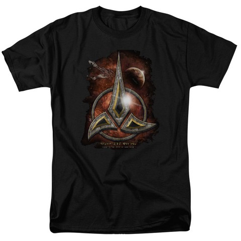Star Trek-Klingon Crest - Short Sleeve Adult 18-1 Tee - Black- Medium