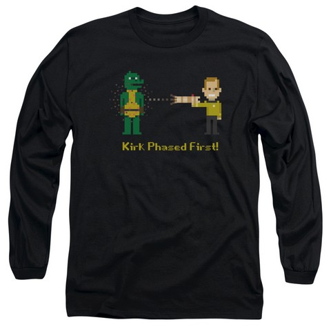 Star Trek-Kirk Phased First - Long Sleeve Adult 18-1 Tee - Black- Medium