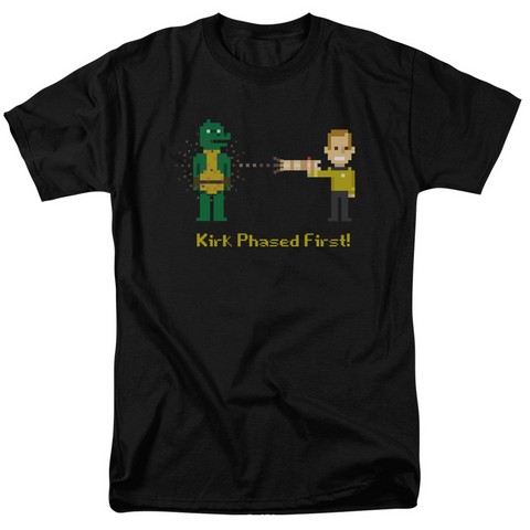 Star Trek-Kirk Phased First - Short Sleeve Adult 18-1 Tee - Black- Medium