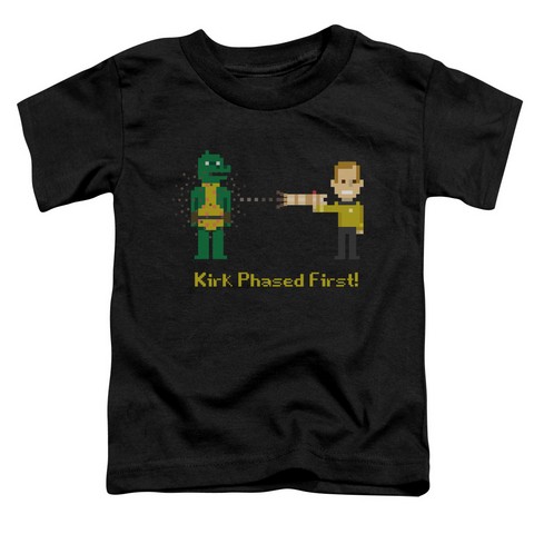 Star Trek-Kirk Phased First - Short Sleeve Toddler Tee - Black- Large 4T