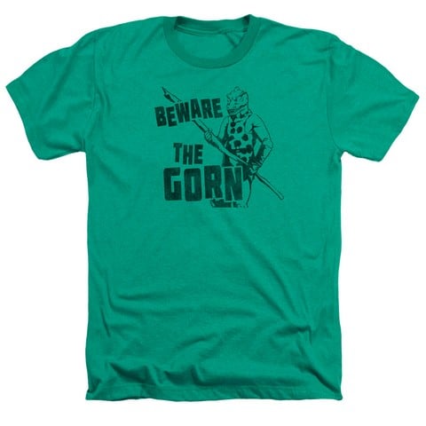 Star Trek-Beware The Gorn - Adult Heather Tee - Kelly Green- Medium -  Trevco, CBS1180-HA-2