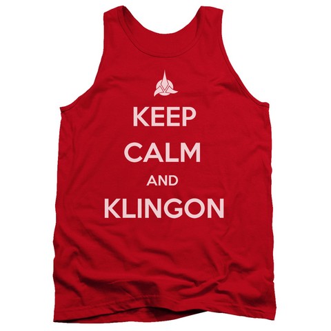 Star Trek-Calm Klingon - Adult Tank Top - Red- Extra Large