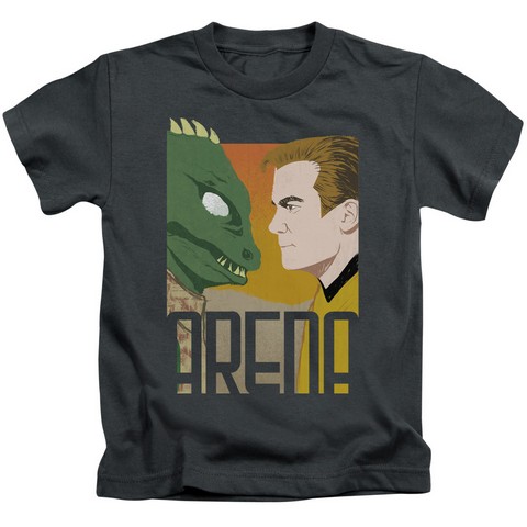 Star Trek-Arena - Short Sleeve Juvenile 18-1 Tee - Charcoal- Medium 5-6