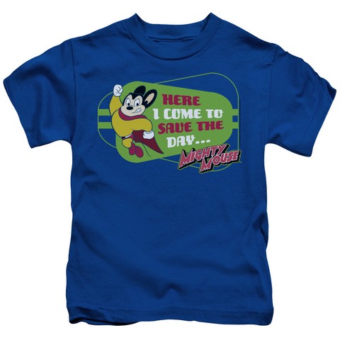 Mighty Mouse-Here I Come - Short Sleeve Juvenile 18-1 Tee - Royal- Small 4