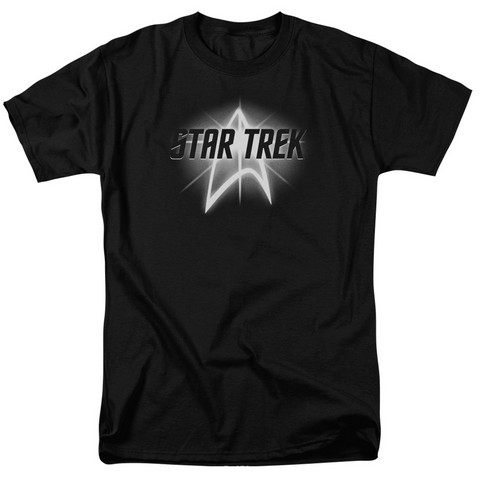 Star Trek-Glow Logo - Short Sleeve Adult 18-1 Tee - Black- Medium