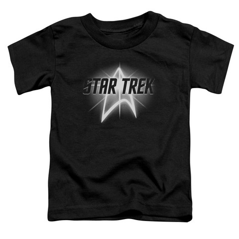 Star Trek-Glow Logo - Short Sleeve Toddler Tee - Black- Small 2T