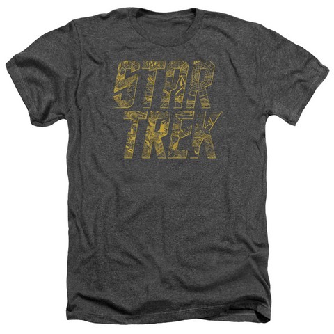 Star Trek-Schematic Logo - Adult Heather Tee - Charcoal- Extra Large