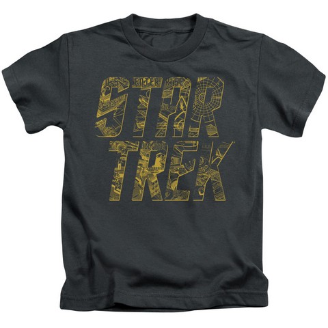 Star Trek-Schematic Logo - Short Sleeve Juvenile 18-1 Tee - Charcoal- Large 7