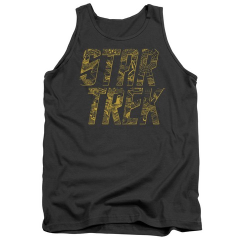 Star Trek-Schematic Logo - Adult Tank Top - Charcoal- Small