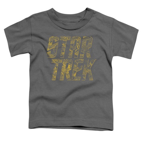 Star Trek-Schematic Logo - Short Sleeve Toddler Tee - Charcoal- Small 2T