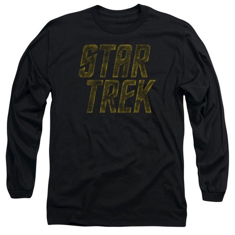 Star Trek-Distressed Logo - Long Sleeve Adult 18-1 Tee - Black- Extra Large