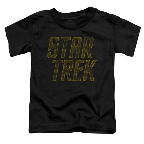 Star Trek-Distressed Logo - Short Sleeve Toddler Tee - Black- Small 2T