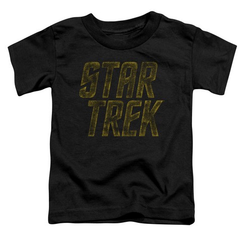 Star Trek-Distressed Logo - Short Sleeve Toddler Tee - Black- Medium 3T